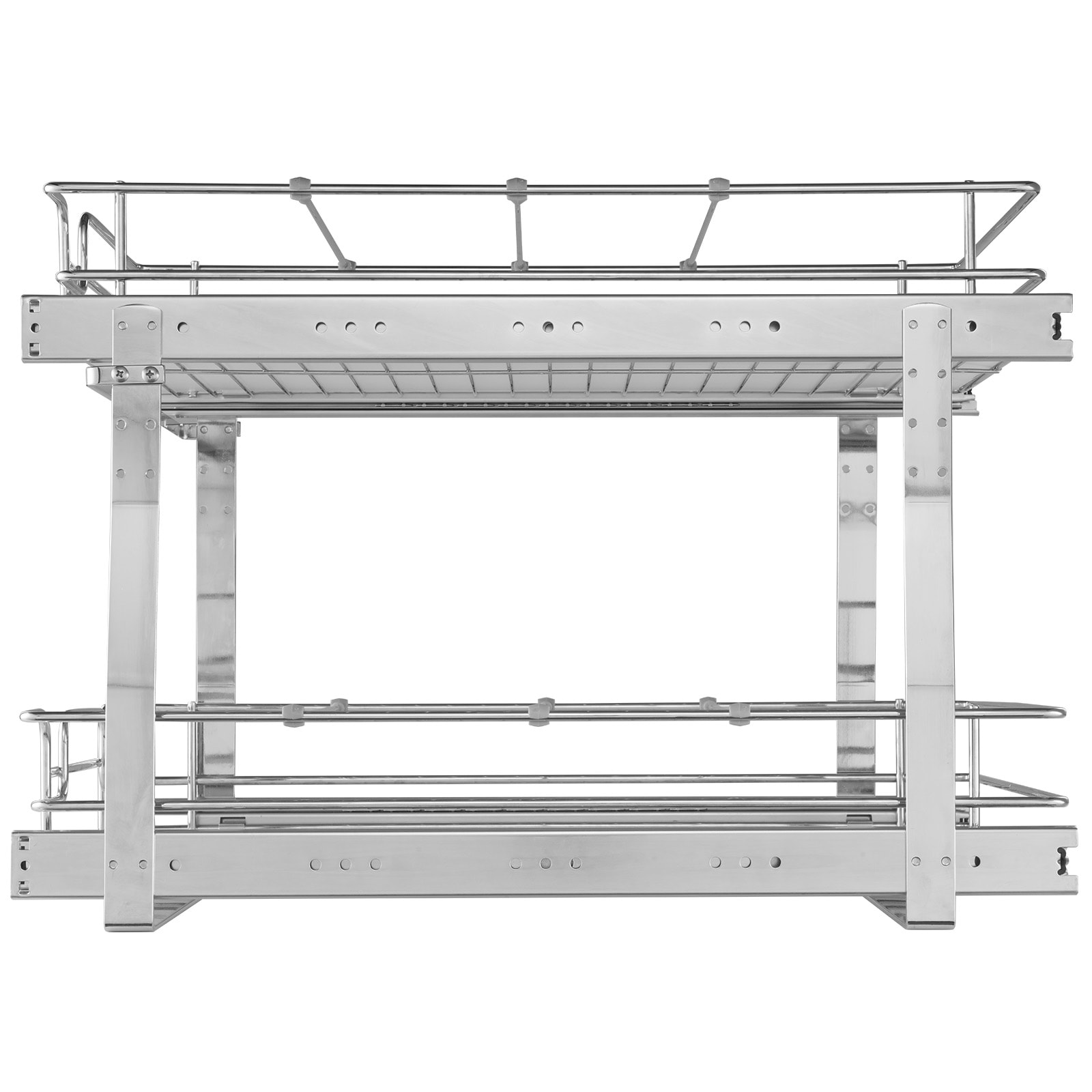 2-tier Pull-out Cabinet Organizer Heavy-duty Sliding Shelf System_voghion.com